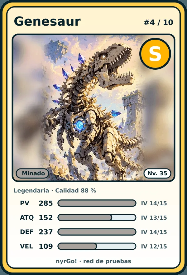 Genesaur card, legendary